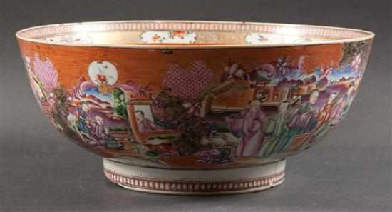 Appraisal: Chinese Export porcelain punch bowl in the ''Mandarin'' palette circa