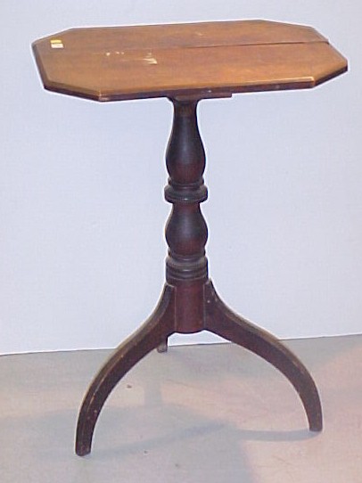 Appraisal: th th C candlestand probably birch fixed oblong top with