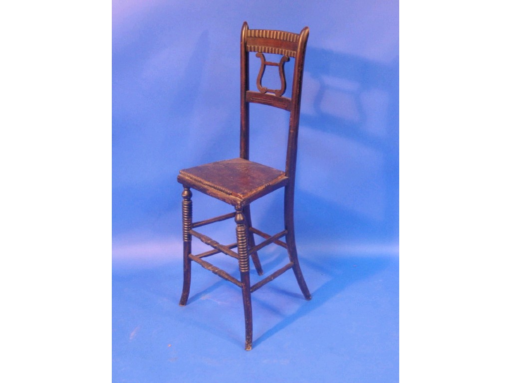 Appraisal: A Regency music stool with lyre back AF