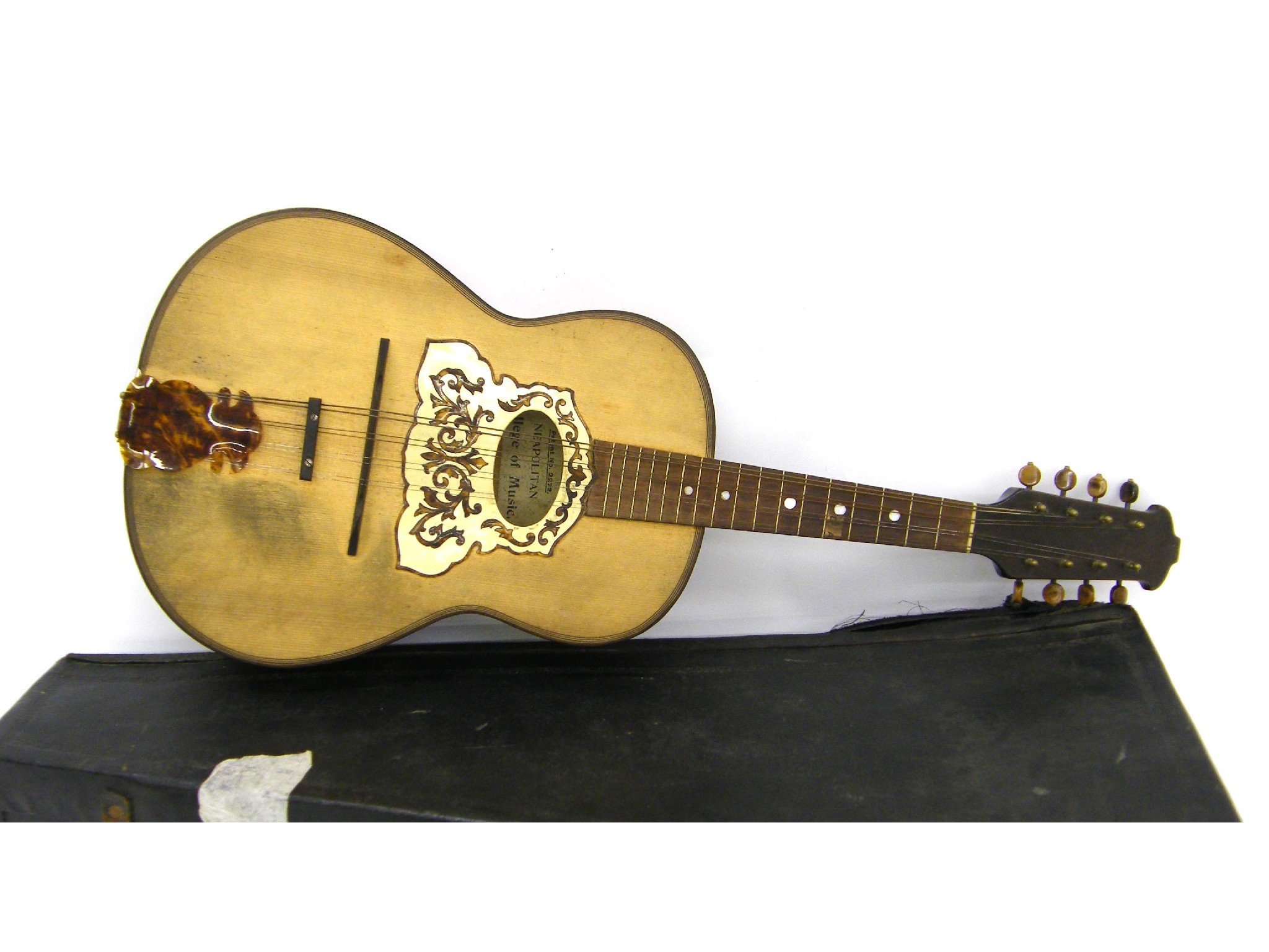 Appraisal: Neapolitan College of Music guitar shaped flat back mandolin with