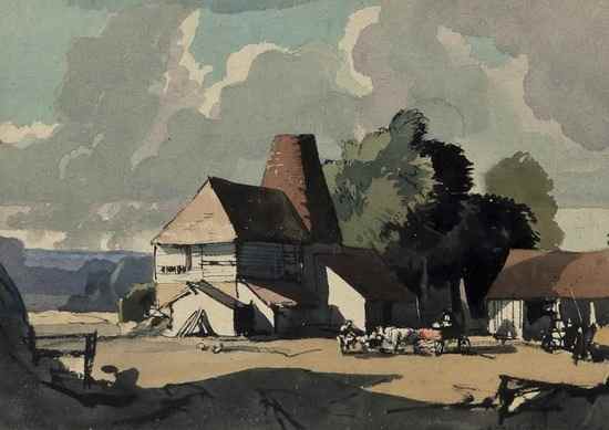 Appraisal: Rowland Hilder OBE PRI - Kentish Farmyard watercolour signed lower