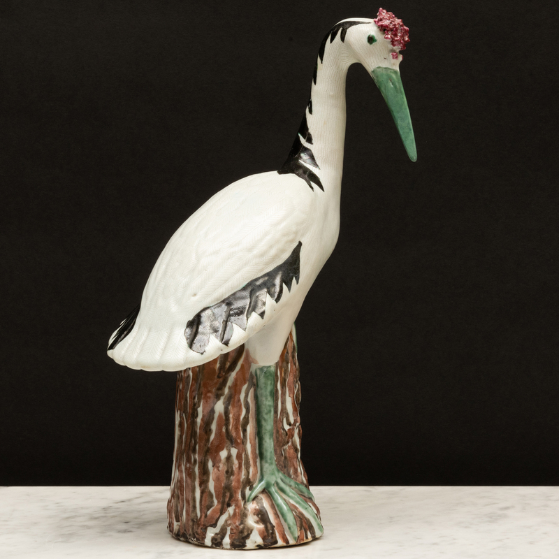 Appraisal: Chinese Export Porcelain Model of a Crane Unmarked x x