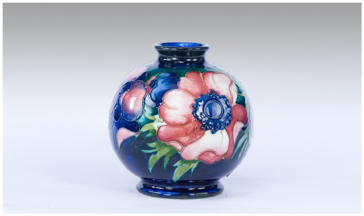 Appraisal: Moorcroft Vase cira s Anemone Range on Royal Blue Ground