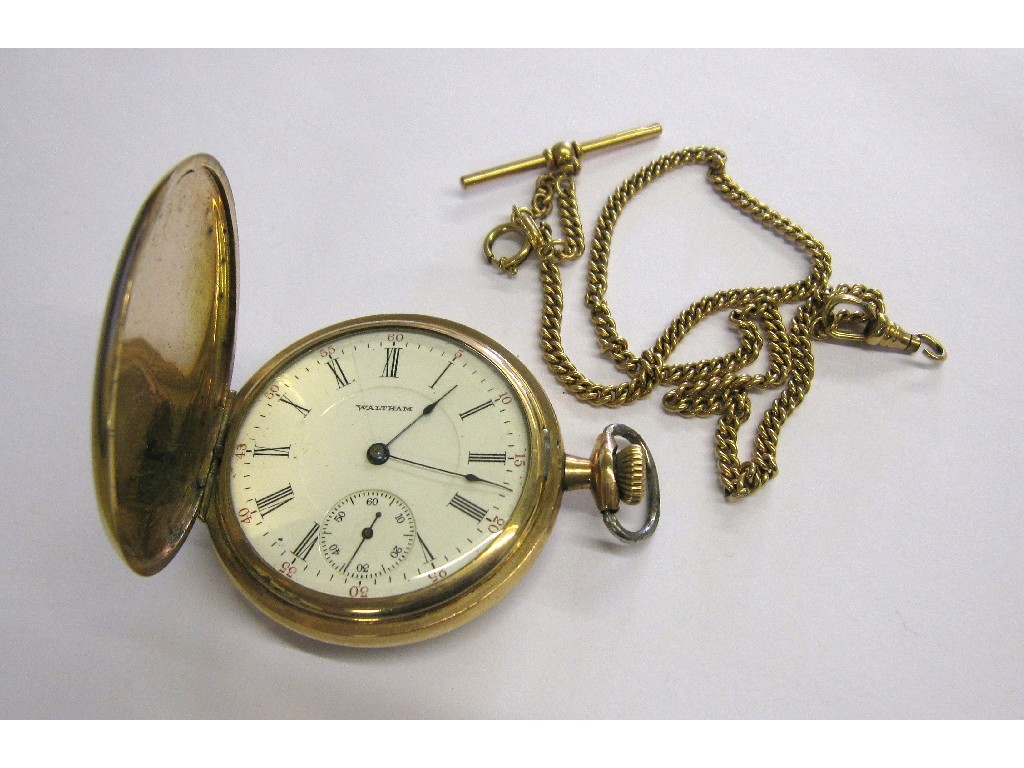 Appraisal: Waltham pocket watch with engine turned decorated case and with