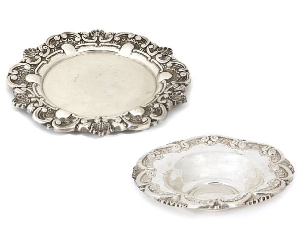 Appraisal: A Portuguese silver bowl and trayPorto post Comprising standard bowl