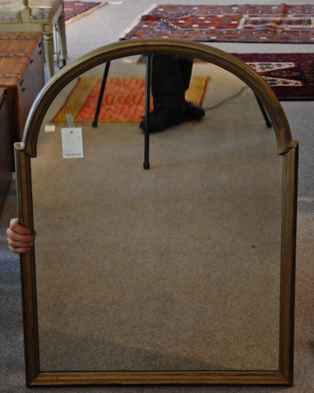 Appraisal: Gilt Frame Mirror with Rounded Top H W