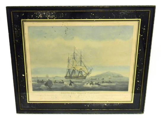 Appraisal: Sutherland-Huggins engraving South Sea Whale Fishery a Representation of the