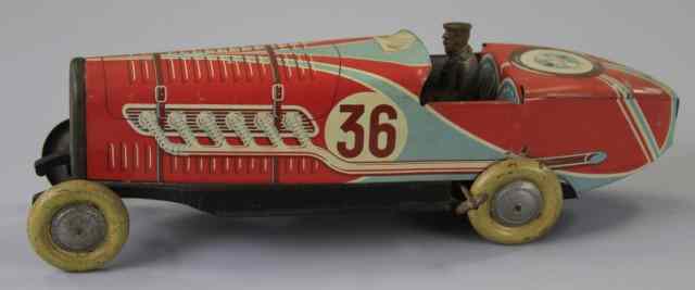 Appraisal: RACE CAR M L France lithographed tin done in bright