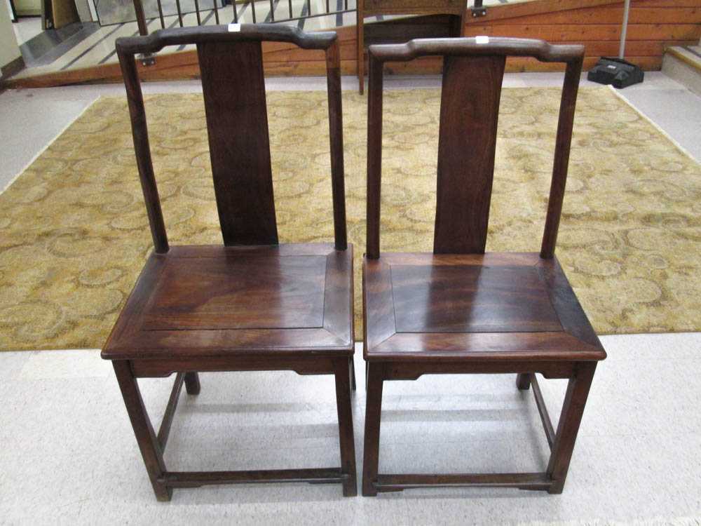 Appraisal: TWO CHINESE SIDE CHAIRS Ming style late th early th