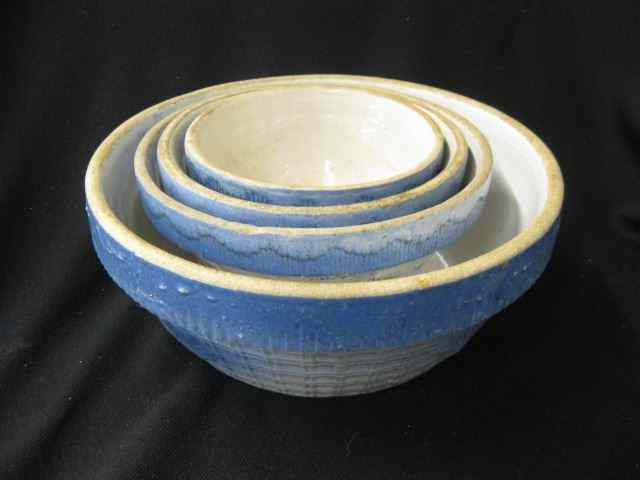 Appraisal: Lot of Blue White Stoneware Bowls graduated from '' to