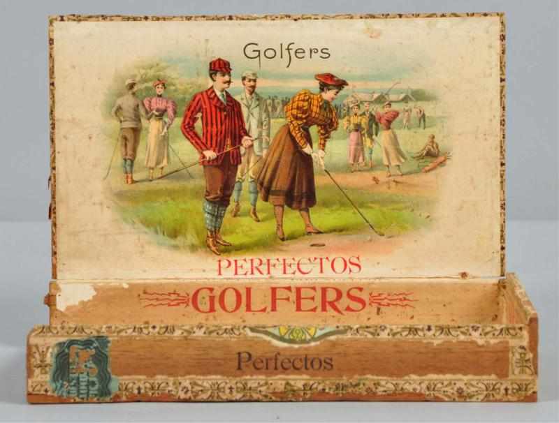 Appraisal: Golfers Sport Cigar Box Description Extremely rare sports cigar box