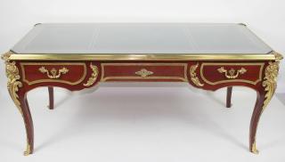 Appraisal: Louis XV Style Bronze Mounted Tooled Leather Desk Louis XV