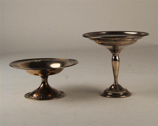 Appraisal: Two Small Reticulated Sterling Compotes one with a weighted base