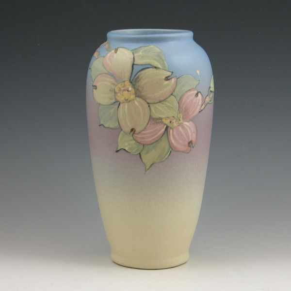 Appraisal: Weller Hudson vase with magnolia decoration on a blue pink