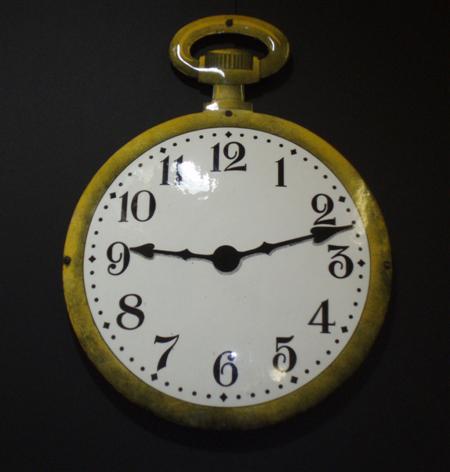 Appraisal: A Belgian novelty pocket watch shop sign decorated to both