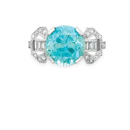 Appraisal: Blue Zircon and Diamond Ring Estimate -