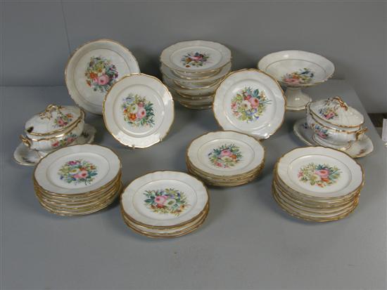 Appraisal: th century part dessert service the gilt rims painted with