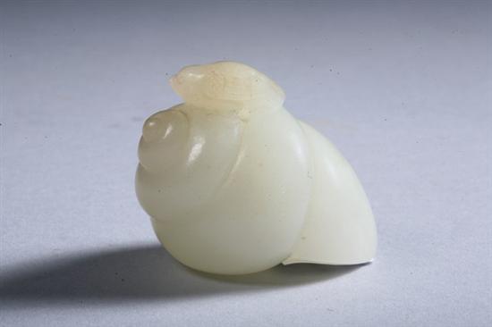 Appraisal: CHINESE WHITE JADE CARVING OF SNAIL - in long Good