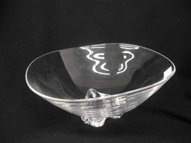 Appraisal: Steuben Crystal Fruit Bowl triangular base '' diameter signed excellent