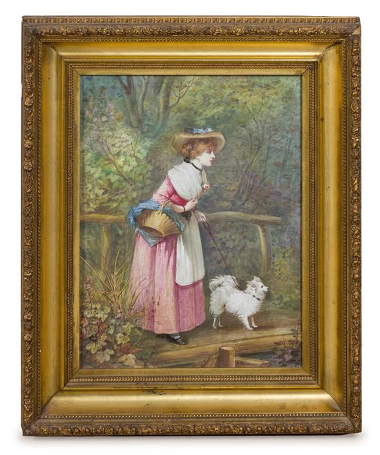 Appraisal: Sale Lot A Continental Porcelain Plaque depicting a lady and