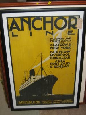 Appraisal: An Art Deco poster for Anchor Line Henderson Brothers Ltd