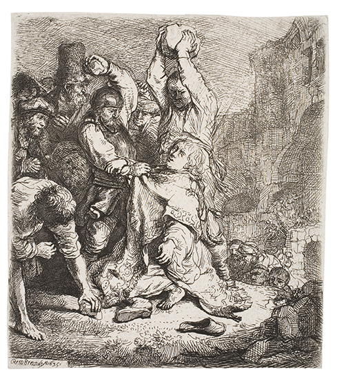 Appraisal: REMBRANDT VAN RIJN The Stoning of St Stephen Etching and