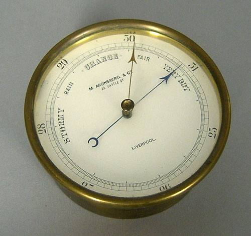 Appraisal: M Aaronsberg Co ship's barometer dia