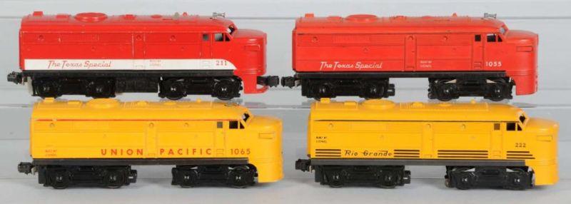 Appraisal: Lot of Lionel Diesel Engines Description Post-war Includes Texas Special