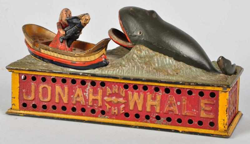 Appraisal: Cast Iron Jonah The Whale Mechanical Bank Description Manufactured by