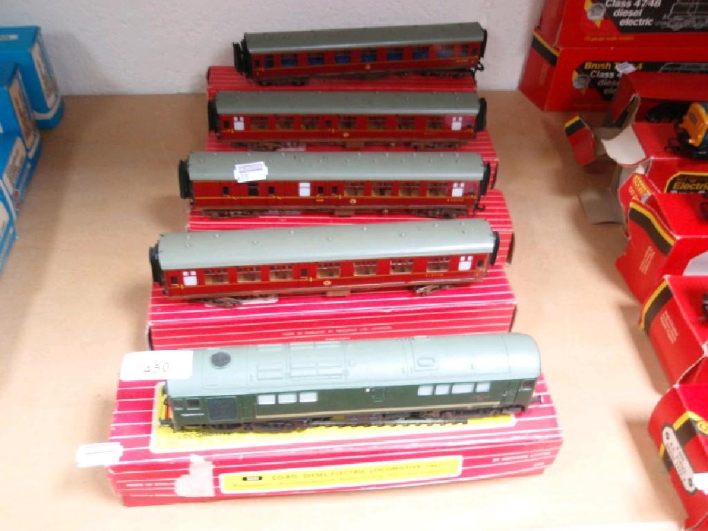 Appraisal: A Hornby diesel electric locomotive in original box and four