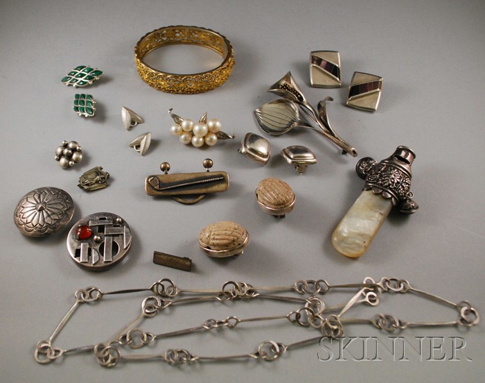 Appraisal: Small Group of Mostly Sterling Silver Jewelry including a pair