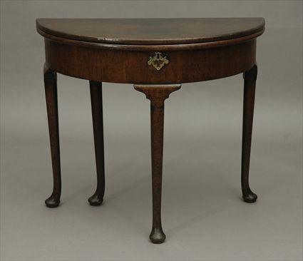 Appraisal: George II Mahogany D-Shaped Games Table