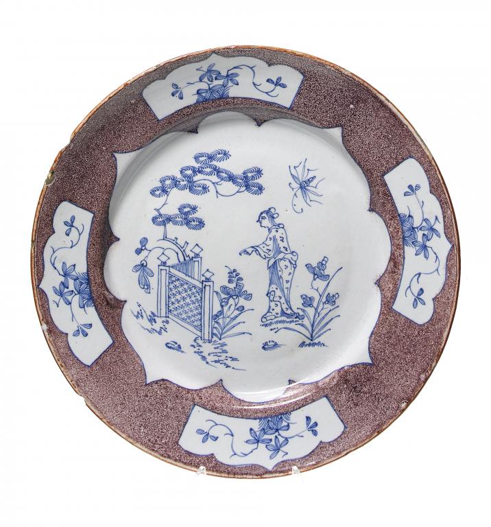 Appraisal: A DELFTWARE DISH LAMBETH HIGH STREET WILLIAM GRIFFITH the powdered