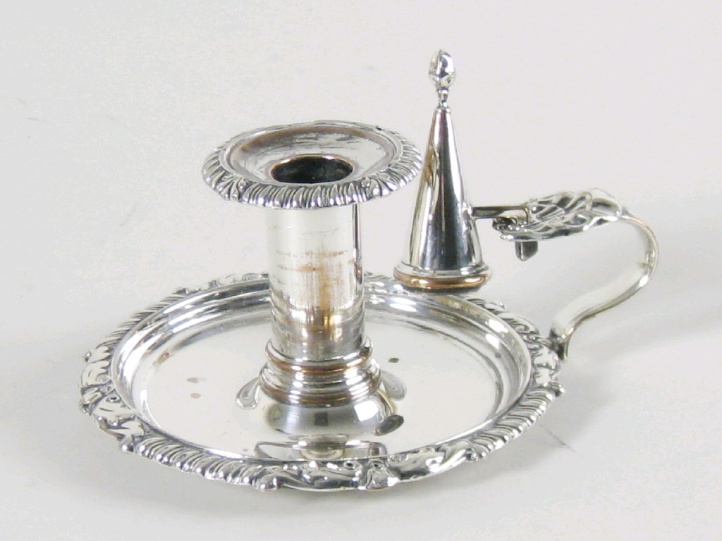 Appraisal: An Old Sheffield plate small Chamberstick by Matthew Boulton in