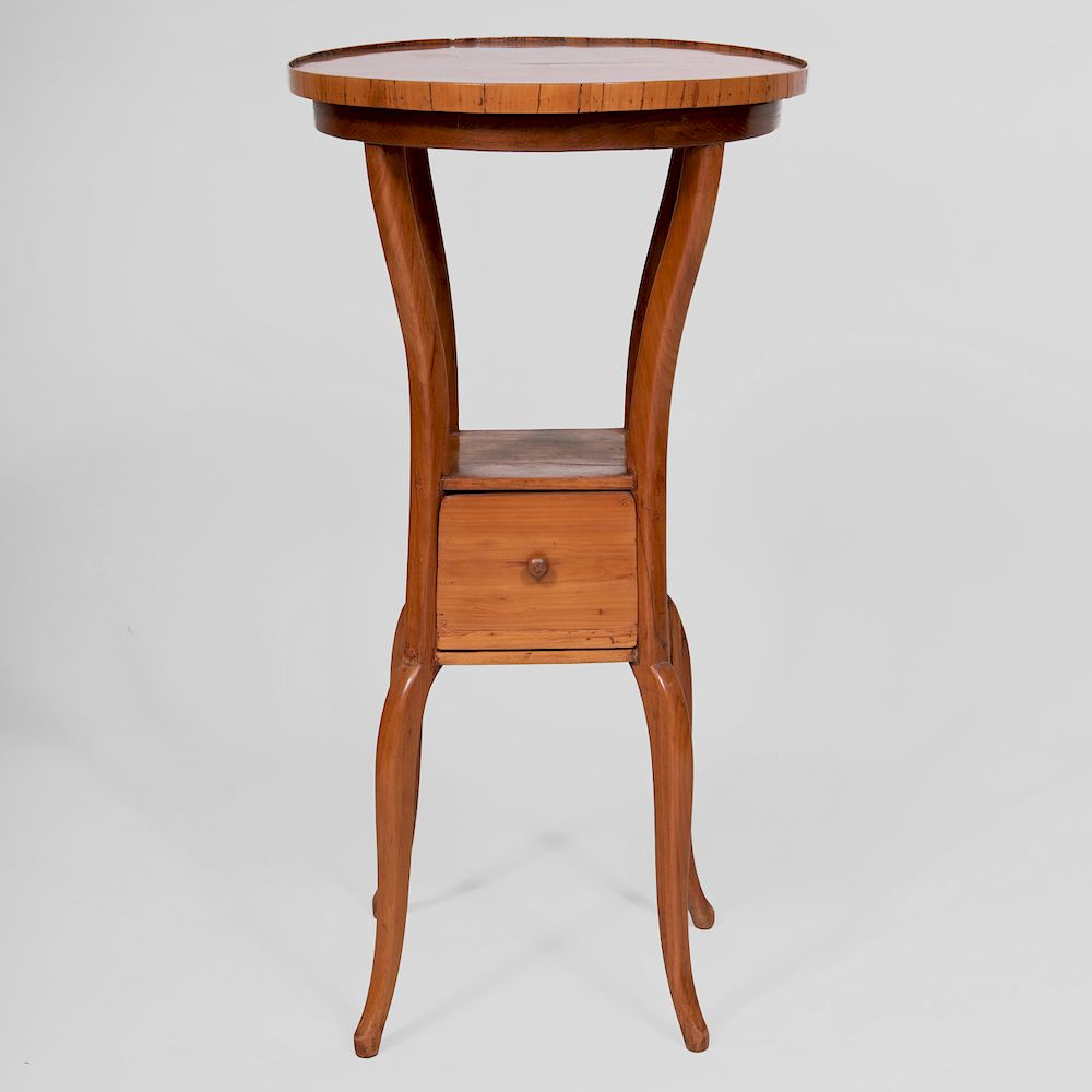 Appraisal: Biedermeier Style Walnut Side Table x in diam Condition There