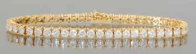 Appraisal: A Ladies' Carat Diamond Tennis Bracelet k yellow gold articulated