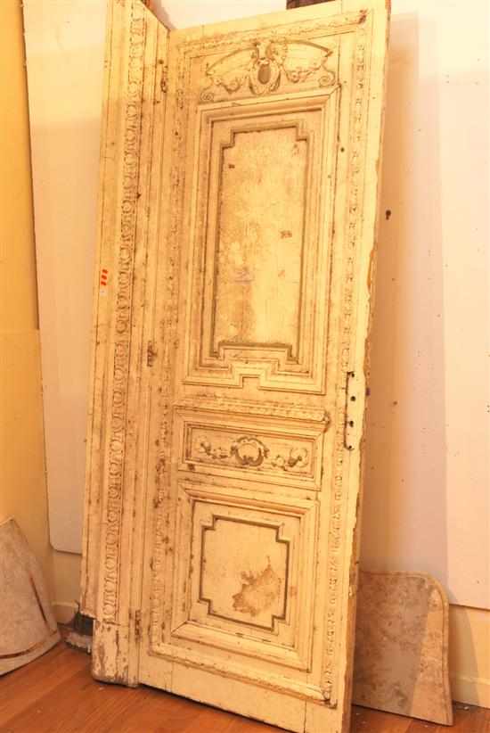 Appraisal: A th century painted pine door and surround The rectangular