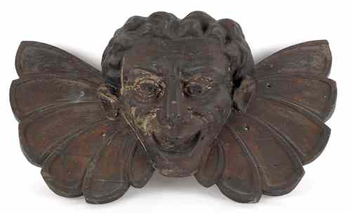 Appraisal: Carved pine face mask early mid th c probably southeastern