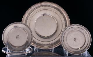 Appraisal: Sterling Plates Five Includes one pierced plate and three matching