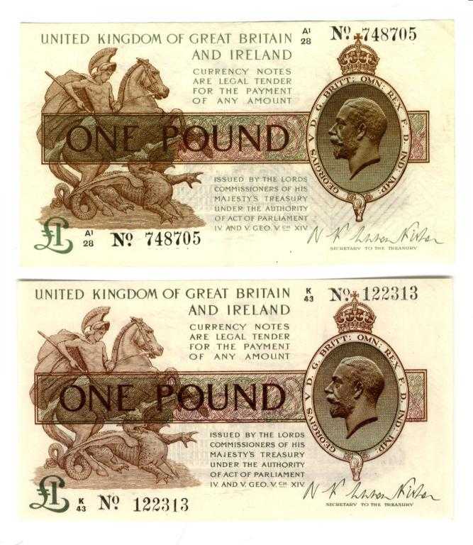 Appraisal: TREASURY N F WARREN FISHER FIRST ISSUE ONE POUND K