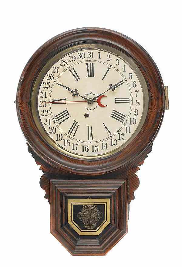 Appraisal: Ingraham rosewood Dew Drop calendar clock h