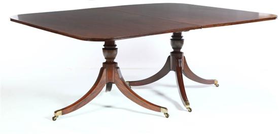 Appraisal: FEDERAL-STYLE DINING TABLE American early th century mahogany Double pedestal