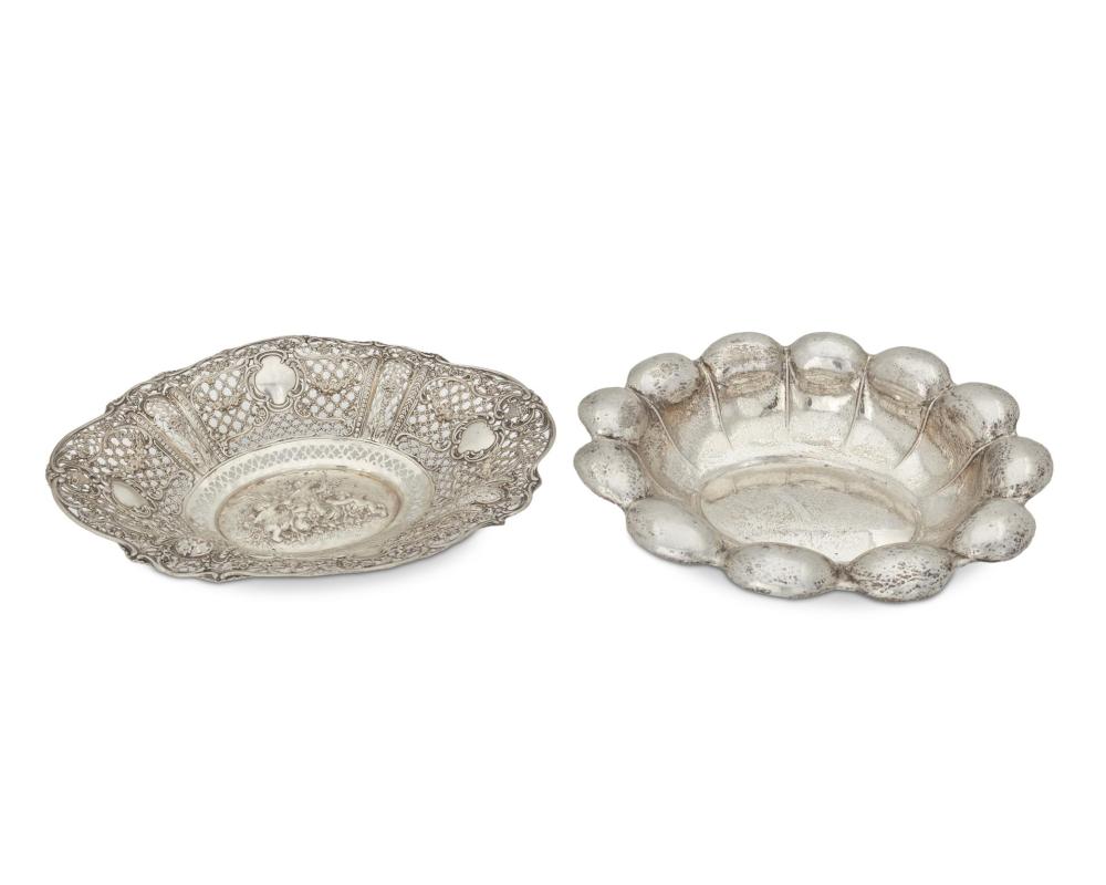 Appraisal: Two German silver serving bowls th Century Each marked for