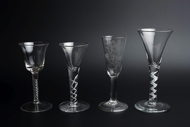 Appraisal: AN TH CENTURY WINE GLASS c with flared trumpet shaped