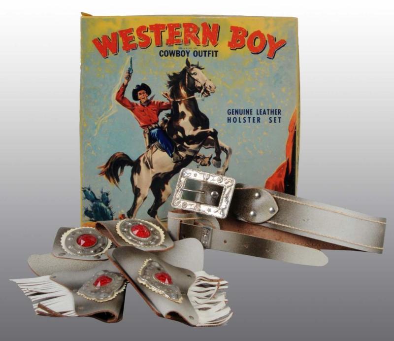 Appraisal: Western Boy Double Toy Gun Holster Set Description Store stock