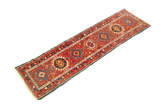 Appraisal: ORIENTAL RUNNER Karaja ca Geometric with red ground ' ''