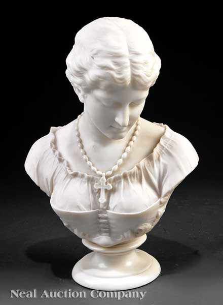 Appraisal: William Couper American Norfolk - Evangeline marble bust dated and