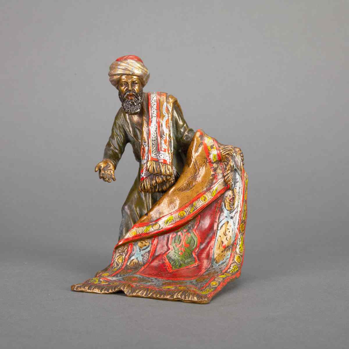 Appraisal: Austrian Cold Painted Bronze Figure of a Arabian Carpet Seller