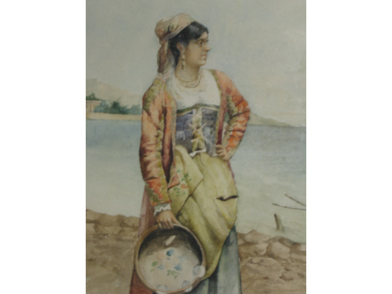 Appraisal: L GILL ITALIAN SCHOOL LATE TH CENTURY Woman standing on