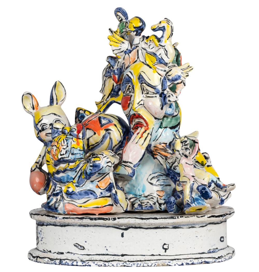 Appraisal: VIOLA FREY - FIGURAL GROUPglazed ceramic appears unsigned Condition figures